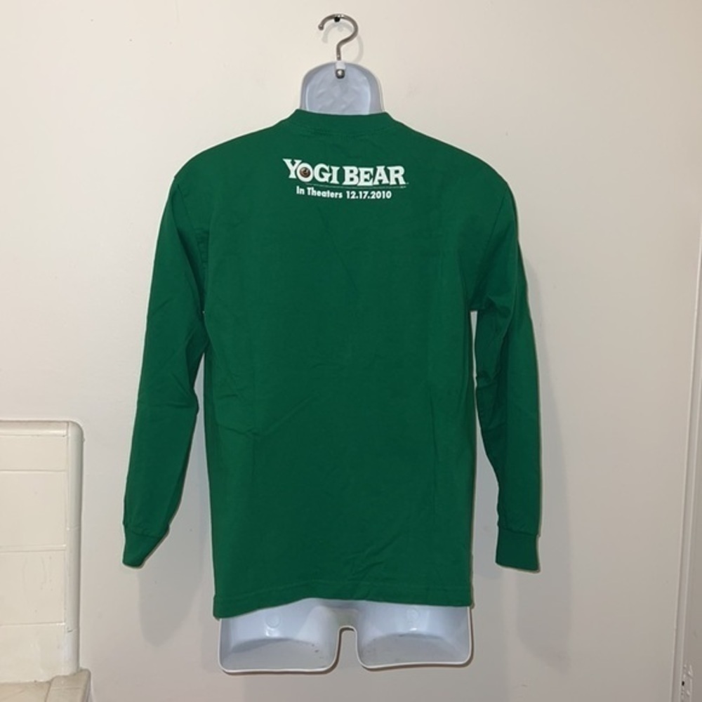Youth Unisex Vintage 2010 Yogi Bear/The Movie Green Long Sleeved Graphic Tee - Picture 7 of 10